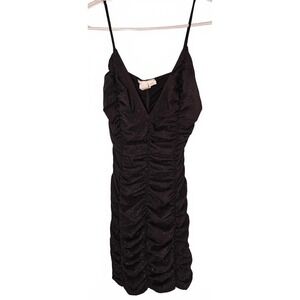 Studio 1011 Black Ruched Sparkly Mini Cocktail Homecoming Dress Size Large